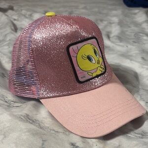 Pink Glitter Tweety Bird Cap